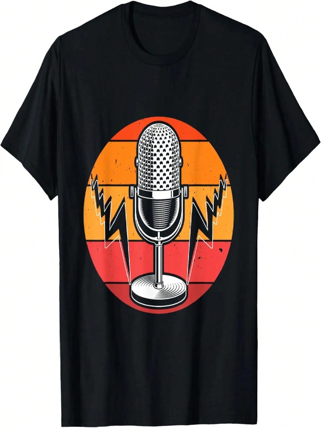 Radio Podcasting Retro Sunset Microphone T-Shirt S разноцветный