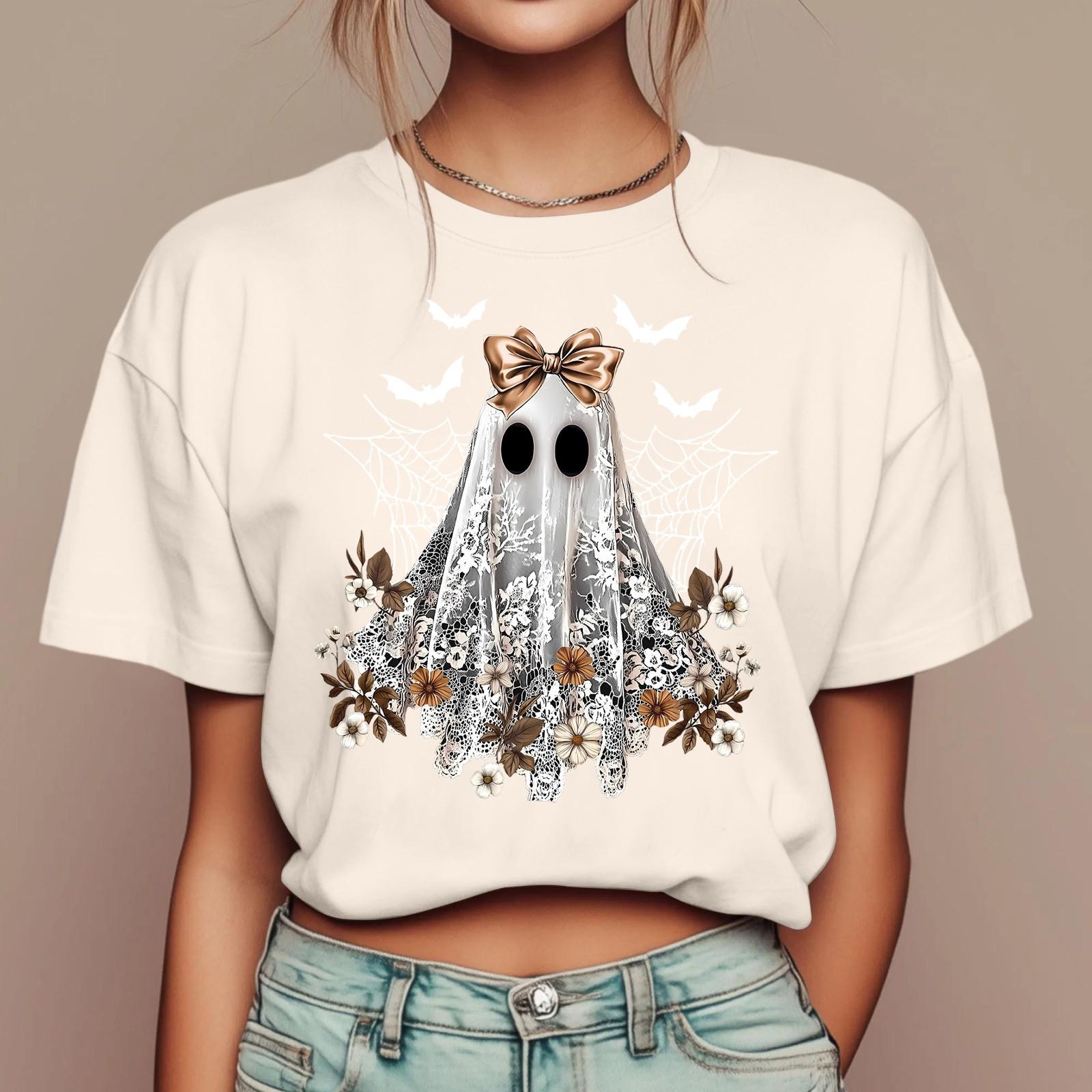 

Женские повседневные футболки с принтом для фестиваля, с коротким рукавом, с цветочным коротким рукавом, с круглым вырезом, ретро, с коротким рукавом, летние, повседневные топы XL бежевый