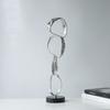 Abstract Metal Geometric Circle Ornament Silver Hoop Irregular Sculpture Decorative Figurines Home Decoration Accessories