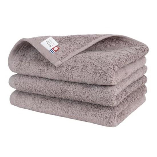 Oruta Imabari Towel Face 3-Piece Set Cotton 100 Thick Absorbent Quick-Drying Durable FUu 33x85cm Ash Brown