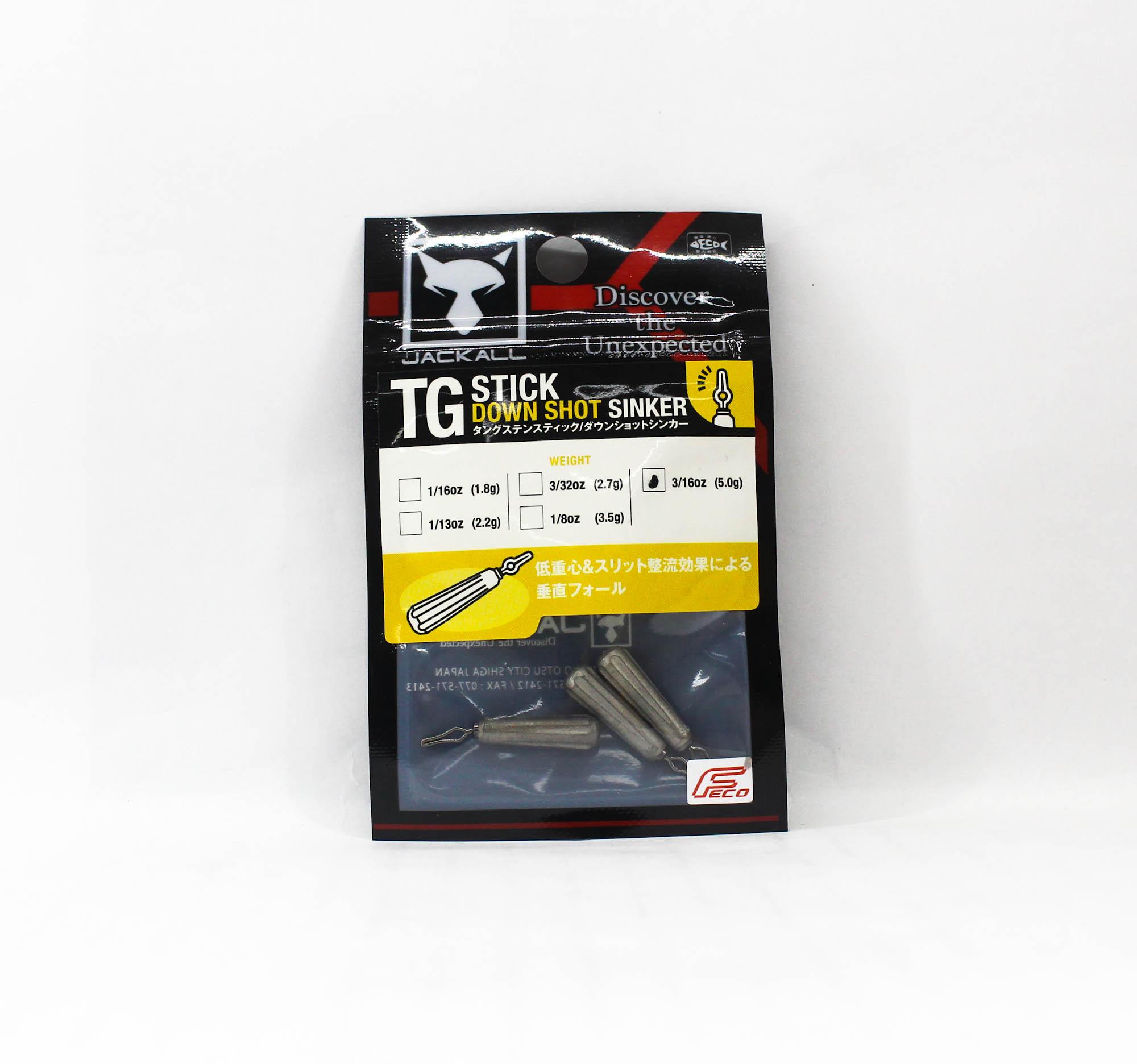 

Jackall Tungsten Stick Down Shot Sinker Size 5.0 grams (1679)