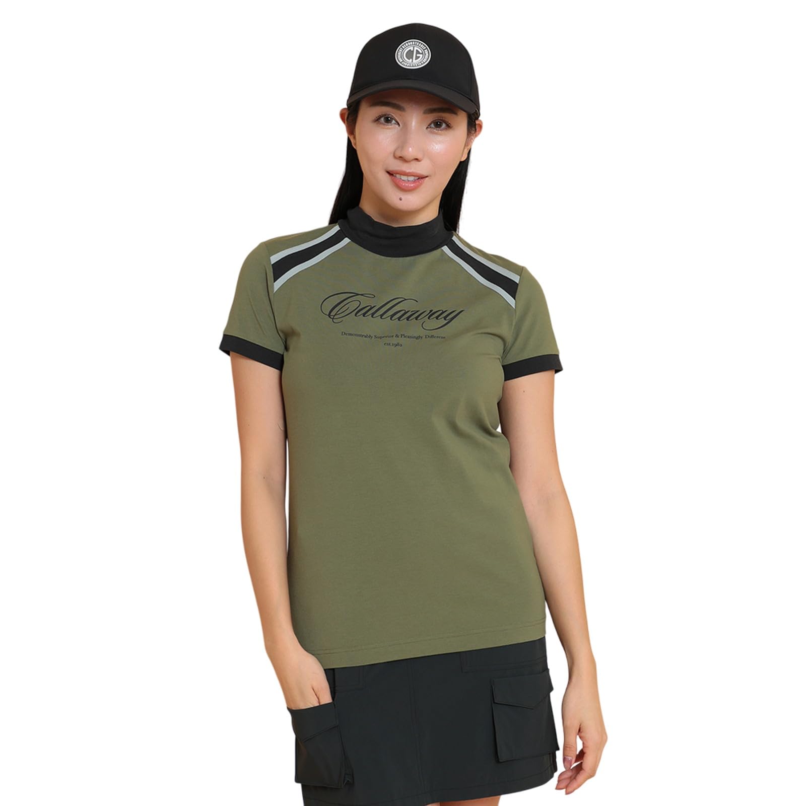 

Callaway Футболка с коротким рукавом и воротником-стойкой Гольф C25134203 LL Женская (Протяжение) / / 1180_Хаки
