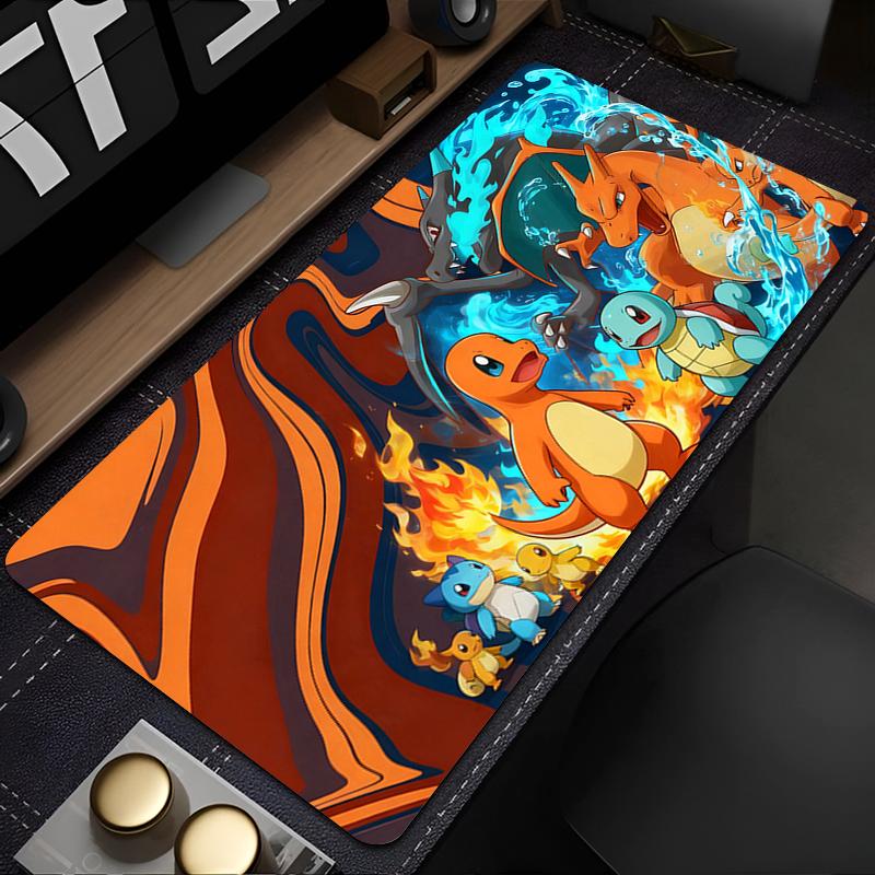 Mouse Pad Notbook PC Gamer Keyboard Pad NonSlip Rubber Computer Large Carpet Desk Mat Gamer Cabinet PPokemon Charizard MousePad