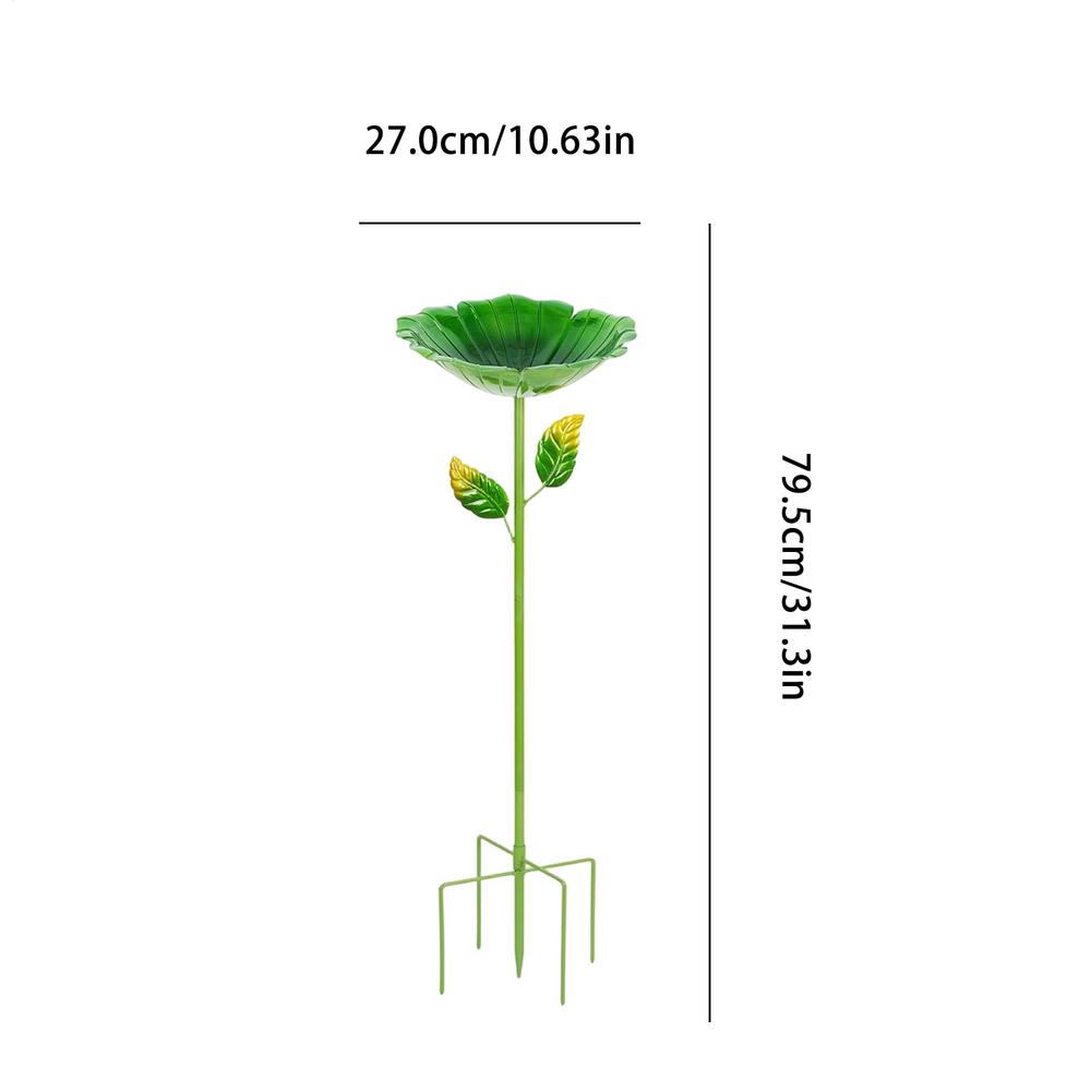 

Bird Bath For Outside Colorful Metal Rustproof Stakes Outdoor Garden Bath Bowl Feeder For Yard Patio Deck Porch Backyard Outside зелений