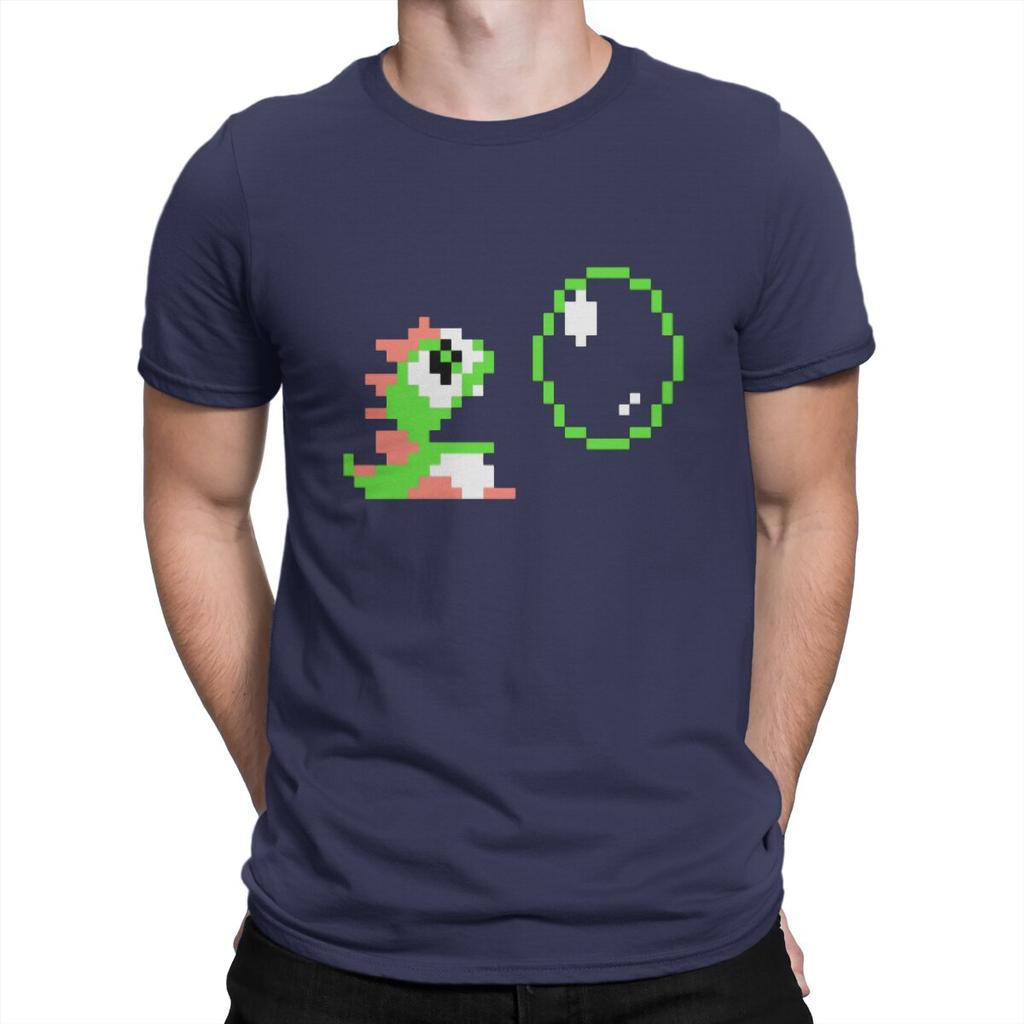 Popular Action Games Men's T Shirt Bubble Bobble Awesome Tee Shirt Short Sleeve Round Collar T-Shirts  Cotton Summer Clothing