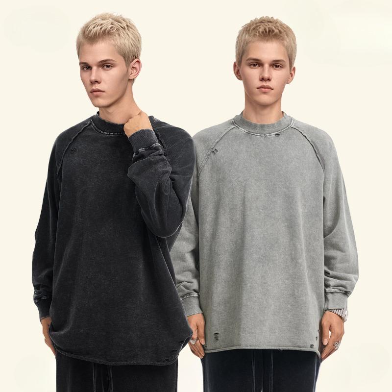 Tavaszi Új Férfi High Street Kerek Nyakú Hosszú Ujjú Laza Pulóver