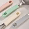 Silicone Handle Korean Soup Spoon Set With Spoon Rack Hot Pot Spoon Household Tablespoon  Cooking