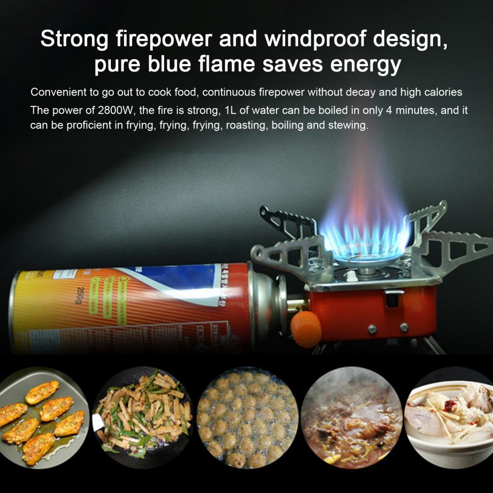 Campingkocher mit elektronischer Zündung, Kartentyp, 2800 W, Aluminiumlegierung, faltbarer Gasofen für den Außenbereich, Outdoor-Werkzeuge, Campingausrüstung