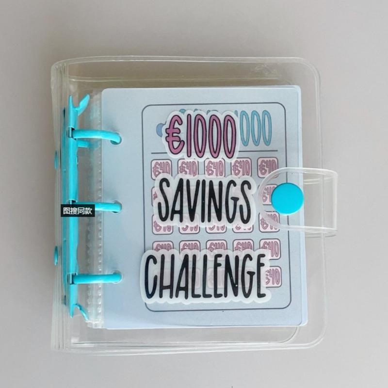 Creative Savings Deposit Bag, Cash Ledger, Mini Savings Binder, Binder Envelope Savings Challenge Book,Mini Budget Hanging Chart
