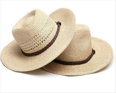 Cappello da sole in paglia pieghevole a tesa larga da uomo - Stile estivo da spiaggia e all'aperto