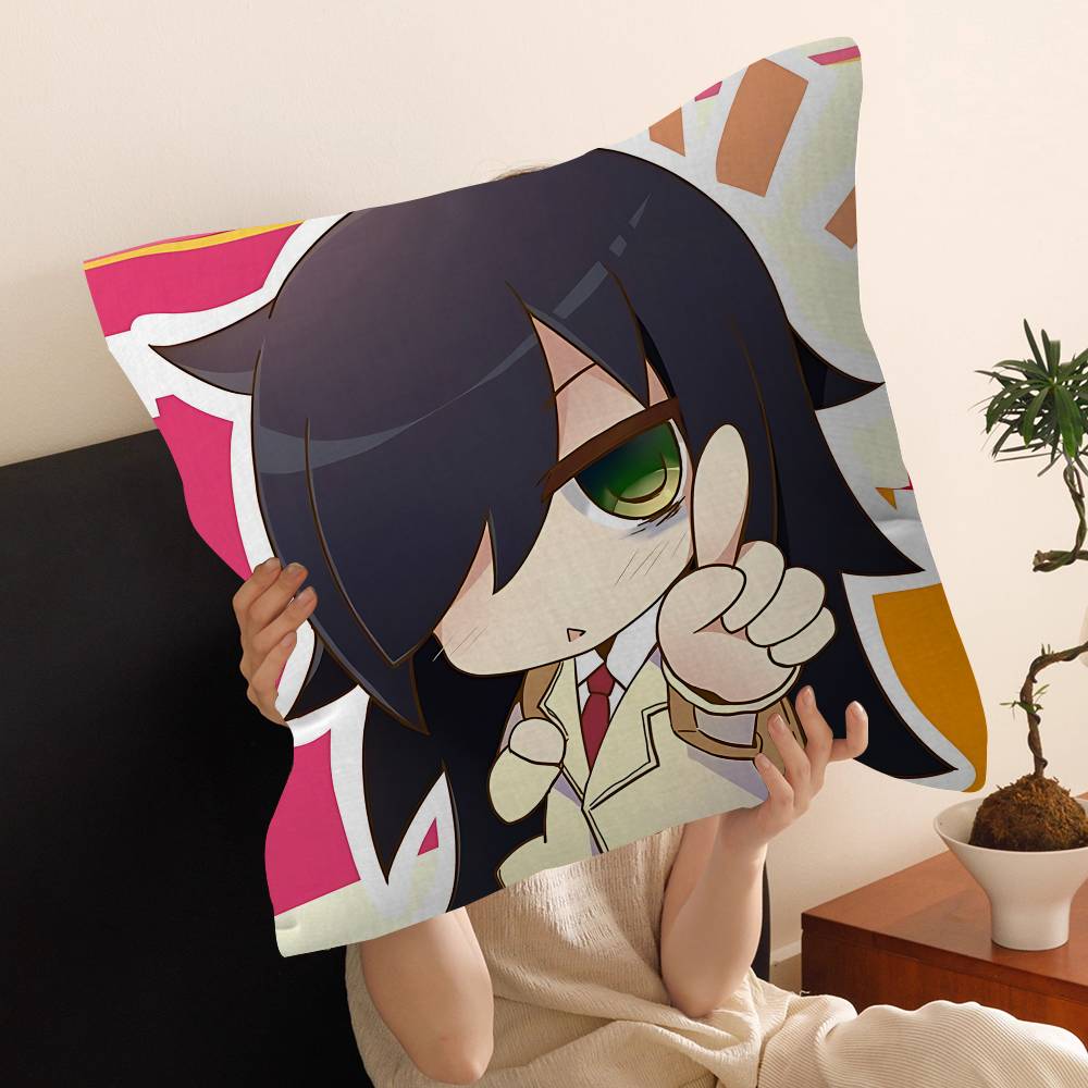 Anime W-Watamote Kuroki Tomoko Pillow Cushion Cover Pillowcase Living Room Sofa Home Decor