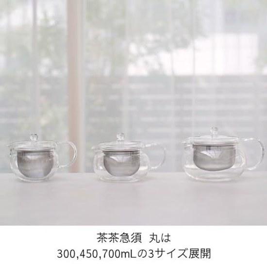 HARIO Chacha Kyusu Maru Practical Capacity 450ml Heat-Resistant Glass Gift Item CHJMN-45T