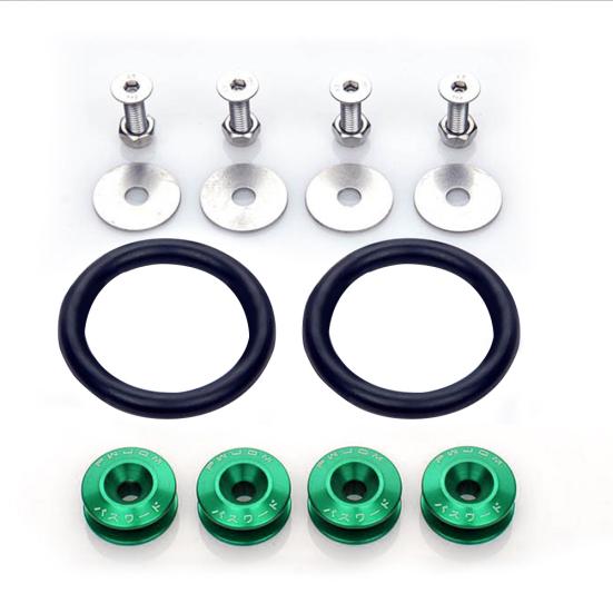 

Прочный комплект быстроразъемных креплений JDM для автомобильных бамперов, крышек крыльев багажника зелёный