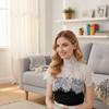 Elegant Blouse Lace Collar Embroidered Chiffon Removable Collar Detachable Fake Collar  Neck Cover