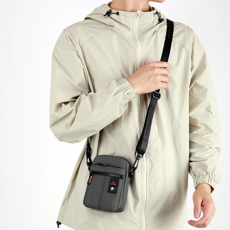 Mini Mobile Phone Bag Men's Shoulder Crossbody Bag Oxford Waist Bag