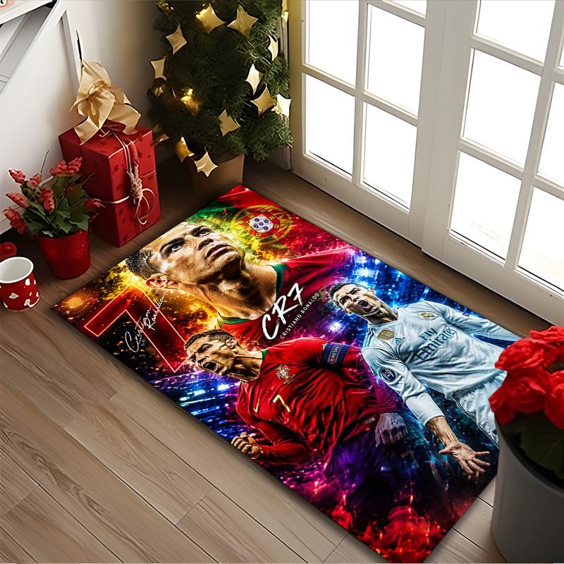 1pc Cristiano Ronaldo Printed Chair Rug for Home Office Use, Living Room Kitchen Game Room Area Carpet