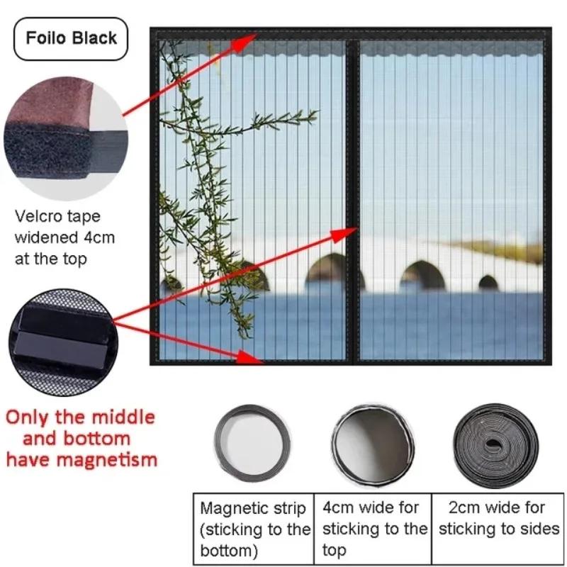 Summer Self-adhesive Window Screen Anti-Mosquito Prevent Flying Insects Invisible Mesh Curtains Removable Magnetic Screen Window