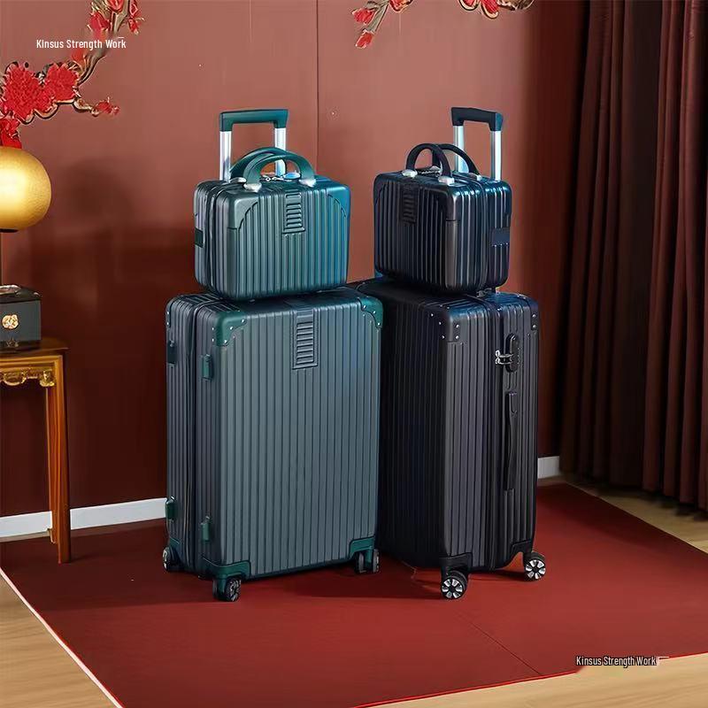 Durable Silent Wheel Trolley Case: Mother & Son Travel Suitcase with Combination Lock