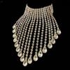 Water Drop Pendant Necklace With Multilayer Tassels For Fashion Party Wear Women