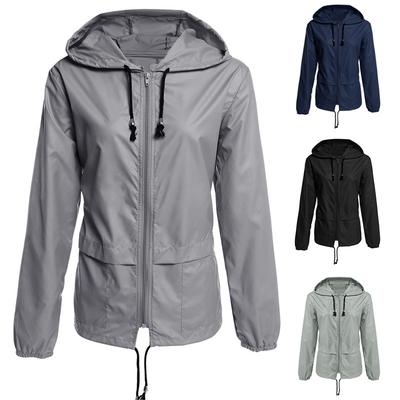 Raincoat Zipper Hooded Lightweight Outdoor Jacket Thin Outdoor Jacket Women