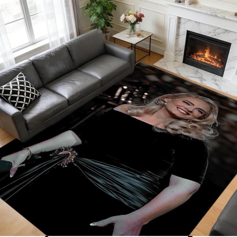 Adele Print Crystal Velvet Plush Rug Anti?Slip Wear?Resistant Floor Carpet For Indoor Household Home Decoration