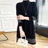 Women's Autumn and Winter Sweater, Thickened , Warm Knitted Stretchy Long-Sleeve Oversized Top Knit skirt