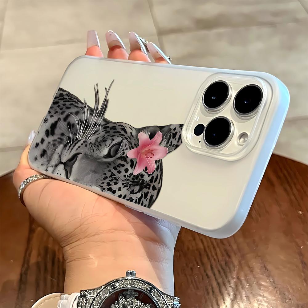 

Flower Tiger Phone Case For iPhone 17 Air 16 14 15 Pro Plus 13 12 11 Pro Max 16e XR XS Shockproof Silicone Phone Cover Fundas iphone 11 Pro