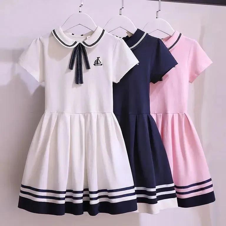 Japanese-Style Doll Collar Short Sleeve Princess Dress for Girls, Ages 12-15