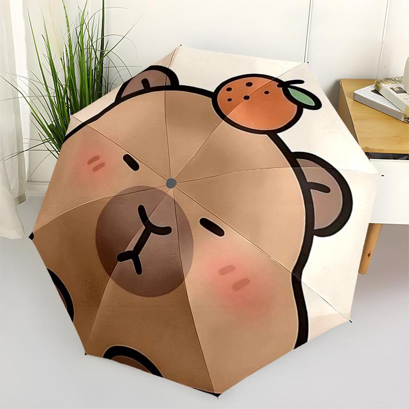 

Capybara Themed Travel Umbrella-8 Ribs Automatic Opening and Closing, Portable Folding Design, Compact and Stylish Umbrella Suitable for Out