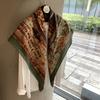 Shawl Women's Summer Thin 110 Imitation Silk Cotton Fashion Changeable Sunscreen Large Square Scarf French Retro Printing Decorative Silk Scarf