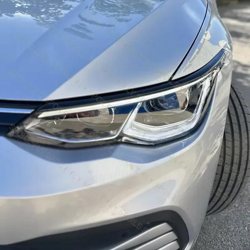 2020 a novější Pro VW Golf 8 MK8 Přední světlomet Obočí Veka Světelné Samolepky Kryt Lampy Vysoce Kvalitní ABS Lesklá Černá Body Kit
