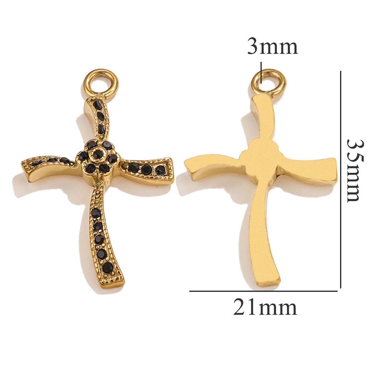 

Подвеска-спираль из нержавеющей стали с кристаллами - Аксессуары для изготовления украшений своими руками Single Price [2.75g] чёрный