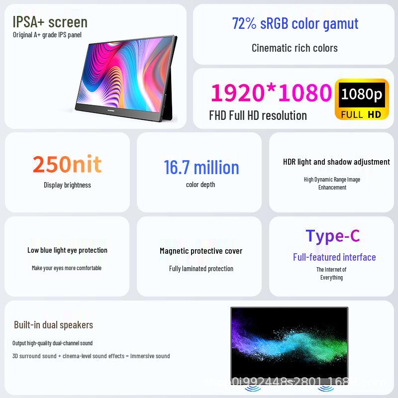 16-inch 4K Portable Monitor, 144Hz Mobile and Laptop Secondary Display