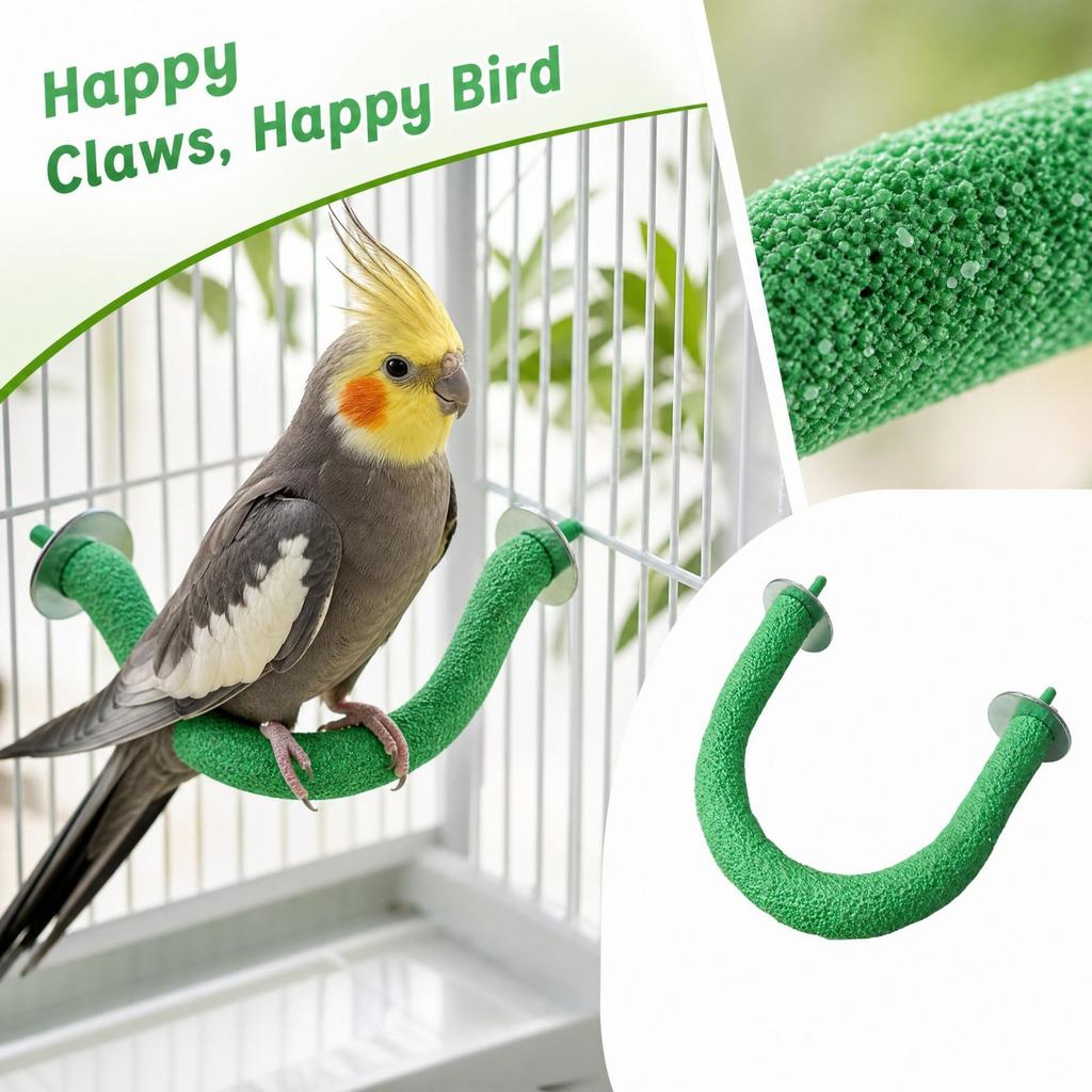 U-Shaped Bird Stand with Nail Grinding Bar for Pet Bird Accessory