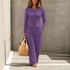 Damenmode Farbige Strickhose mit Knöpfen Lässiges Set für den Alltag