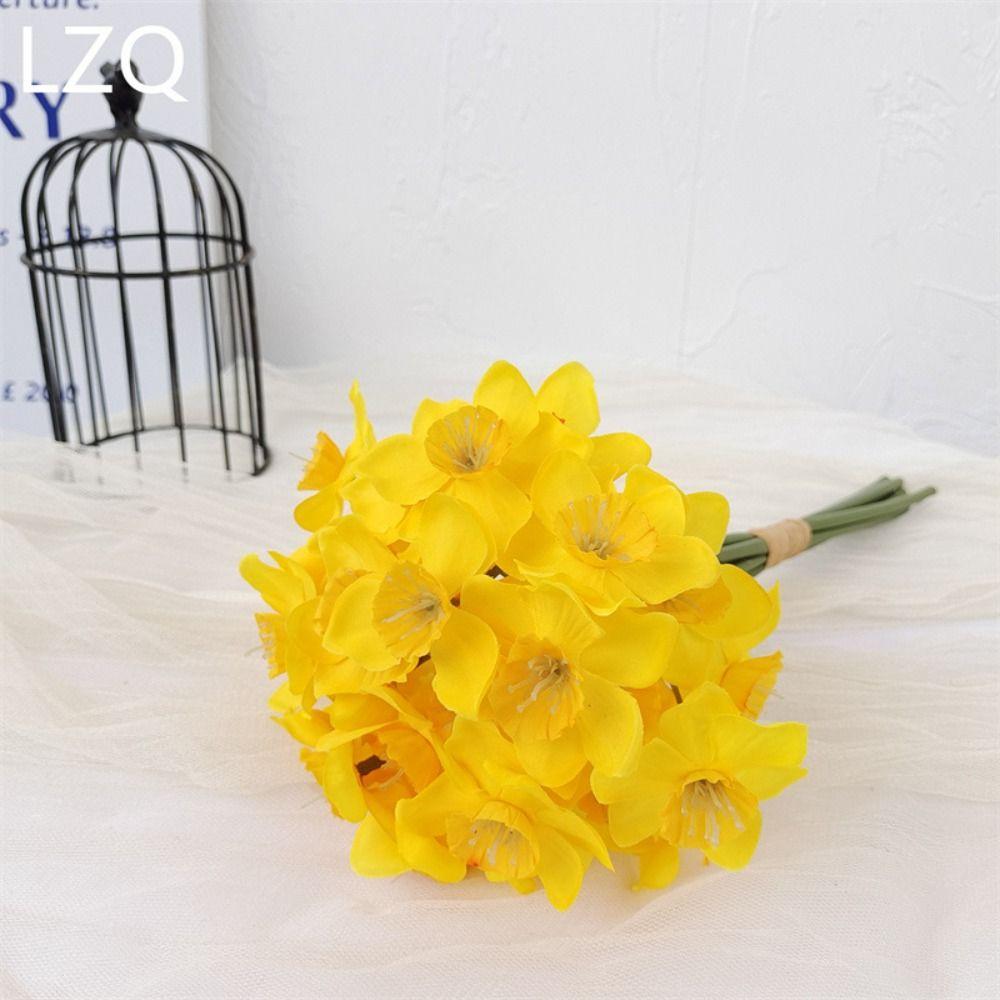 

6 ШТ./Пучок Домашний Искусственный Букет Нарциссов Красивый Декор Искусственный Цветок жёлтый