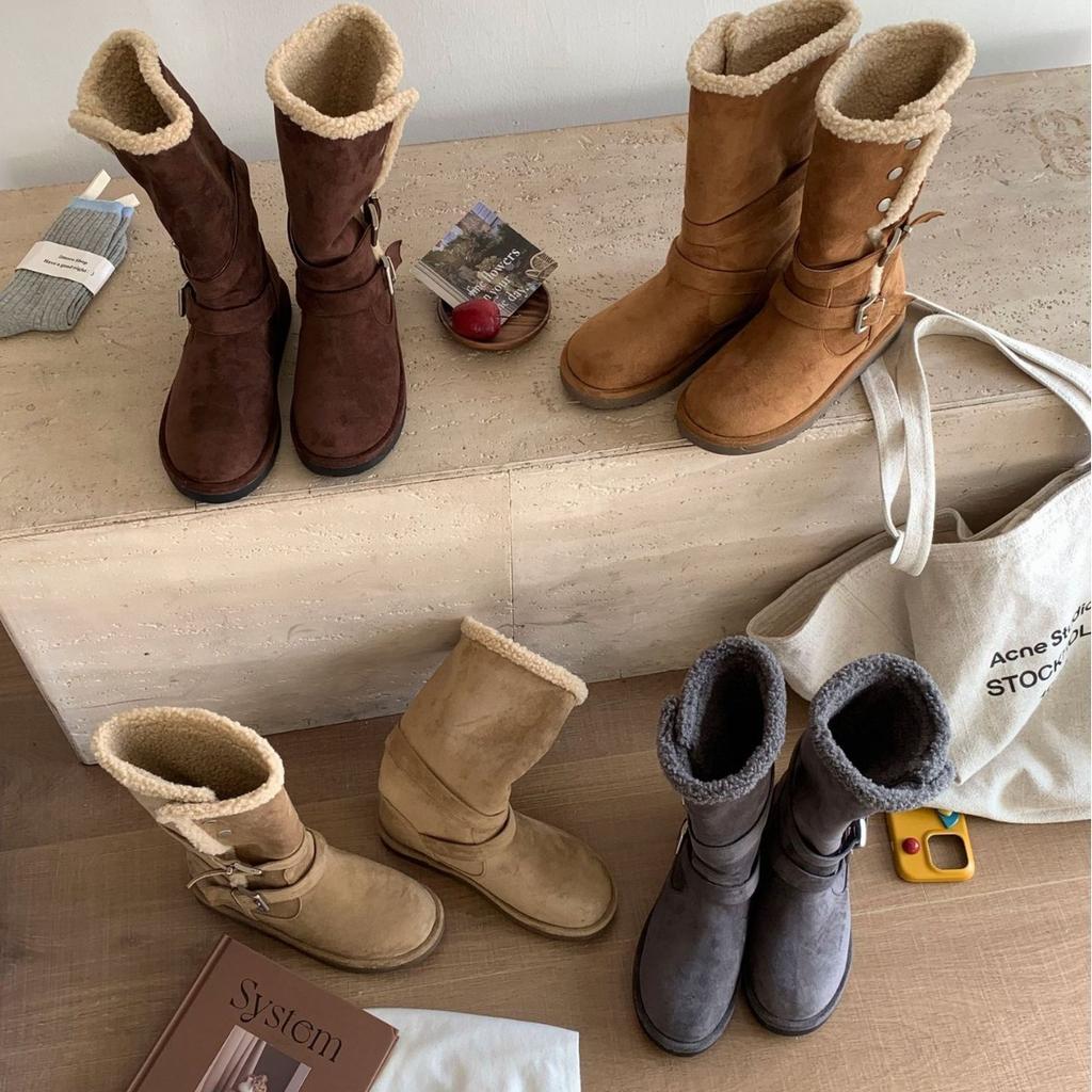 New Sheepskin and Fur Integrated Snow Boots Women's Autumn and Winter Warm and Non-slip Women's Cotton Boots Outdoor Casual Platform Women's Shoes