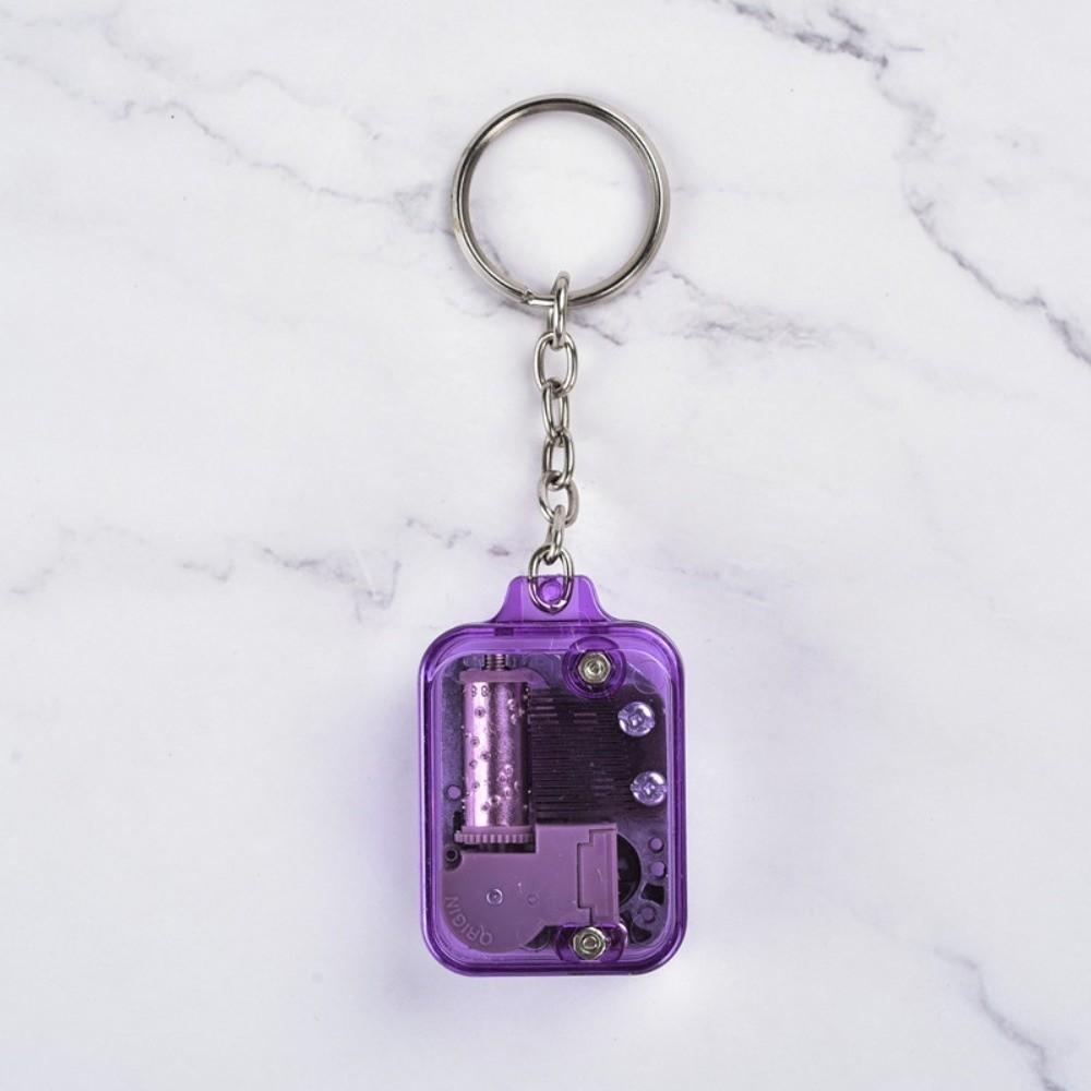 Unique Acrylic Music Box Movement Keychain Portable Mini Mechanical Music Box Handy Musical Instrument