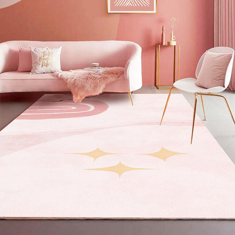 Pink Girl Bedroom Decor Square Carpet Luxury Nordic Carpets for Living Room Large Area Non-slip Cloakroom Rug Washable Floor Mat
