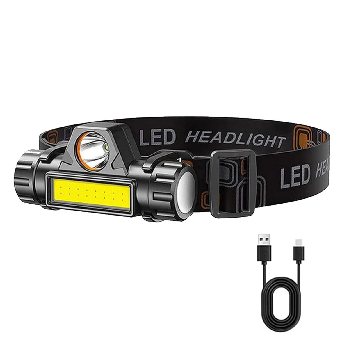 

1/2Pack Rechargeable COB LED Headlamp Strong Magnetic Powerful Headlight Super Bright Waterproof Head Torch For Outdoor Fishing