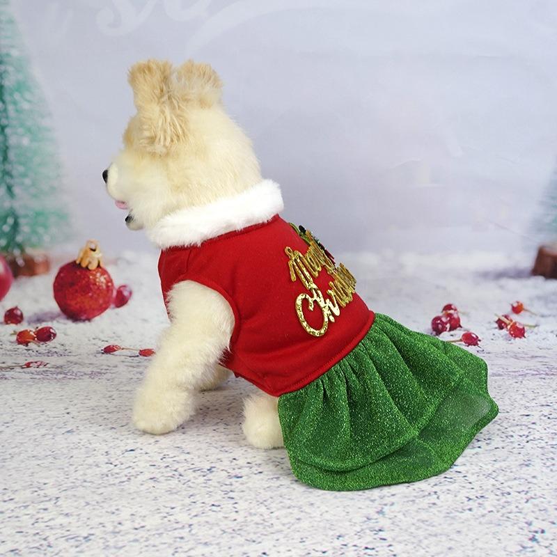 Pet christmas dog clothes merry christmas christmas tree dress new