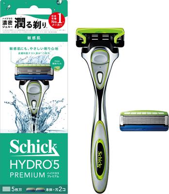 Schick Hydro 5 Premium Sensitive Skin Halter Klinge 1 Ersatz Rasierer Silber (mit + Klinge)