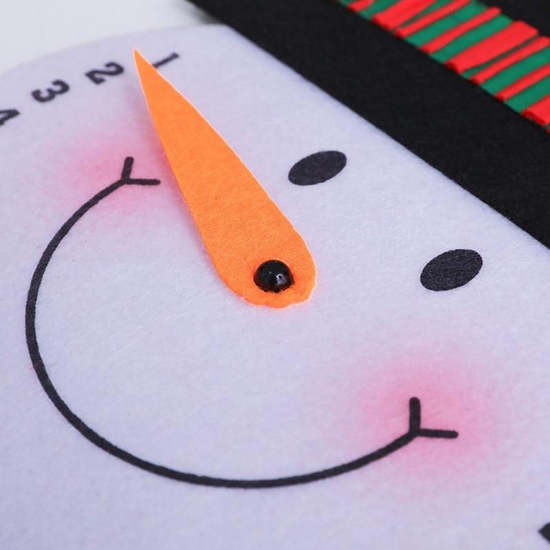 New Lovely Non-woven Christmas Calendar Cartoon Santa Snowman Pattern Decorative Hanging Ornament for Xmas Party Advent Calendar