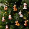 3D Christmas Hanging Ornaments Resin Mini Snow House Pendant Santa Claus Figurine  Christmas Tree