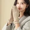 Thicken Suede Leather Gloves Chamois Leather Winter Driving Gloves  Gloves  Women
