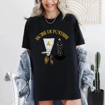 Camiseta Angine De Poitrine com Arte Abstrata – Camiseta com Estampa Geométrica de Bolinhas