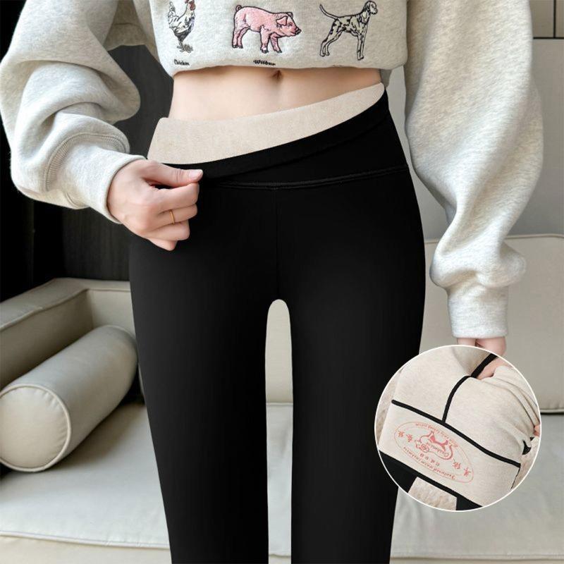 Cashmere silk shark pants women's spring and autumn thin thickened cotton pants small tight hip yoga leggings