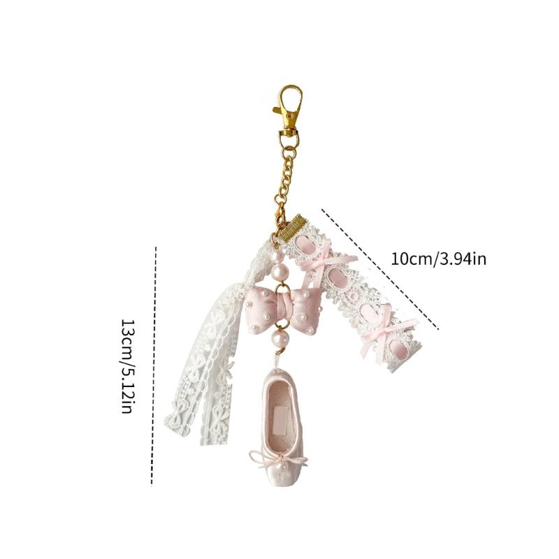 Einzigartiger Ballerina-Schuh Handy-Anhänger Schlüsselanhänger Anhänger Niedlicher Schlüsselanhänger Handykette Stilvolles Accessoire für Rucksack Geldbörse Tasche