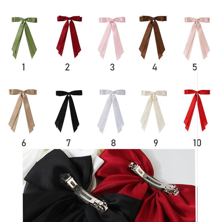 Finished Product Spot 2.5cm Cheer Bow Satin Ribbon Clips Satin Ribbon Hair Clip 2.5cm ribbon