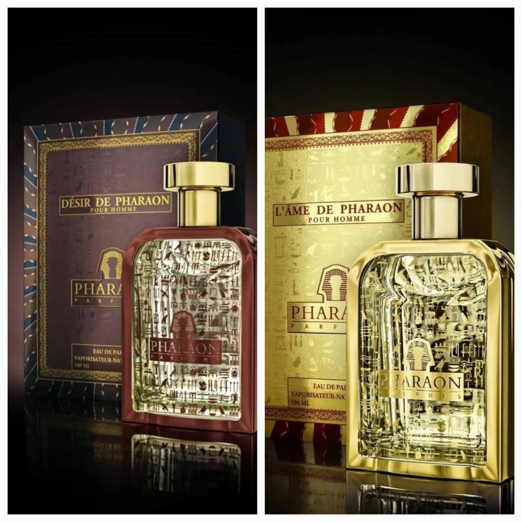 DESIR & L'AME De Pharaon Parfums Set "Desir and L'ame De Pharaon" Pour Homme In Gold and Brown Color